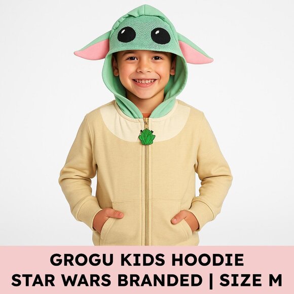 Star Wars Other - Disney Star Wars Kids “Grogu” Hoodie — 3D Ears + Peek-Through Face (M 10/12)